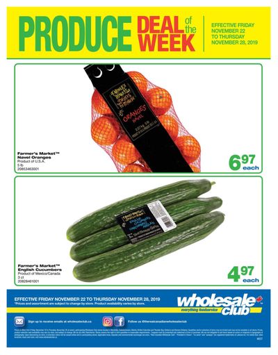 Wholesale Club (West) Produce Deal of the Week Flyer November 22 to 28