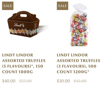 Lindt Chocolate Canada Sale: 100 Lindor Truffles for $30 & 150 for $40 + More Deals