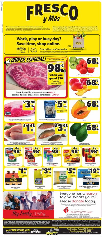 Fresco y Más Weekly Ad August 19 to August 25