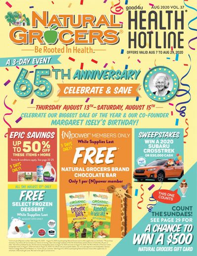 Natural Grocers Weekly Ad August 7 to August 29