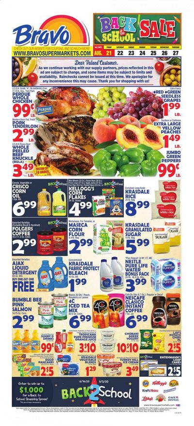 Bravo Supermarkets Weekly Ad August 21 to August 27