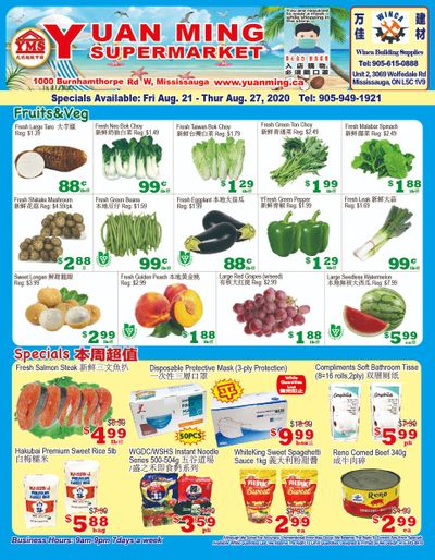 Yuan Ming Supermarket Flyer August 21 to 27
