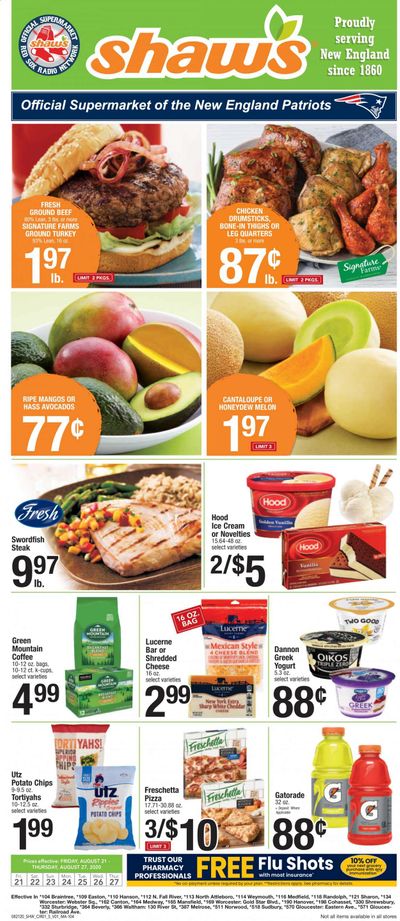 Shaw’s Weekly Ad August 21 to August 27