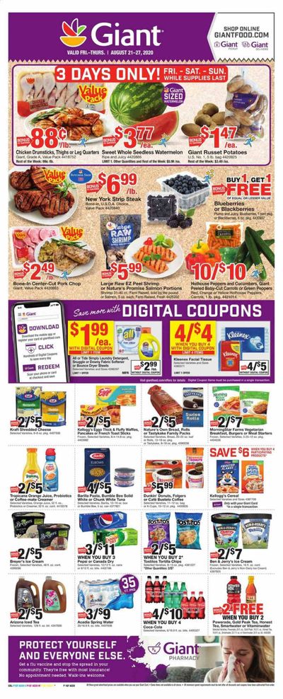 Giant Food Weekly Ad August 21 to August 27
