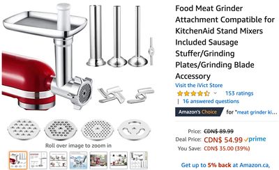 Amazon Canada Deals: Save 39% on Food Meat Grinder Attachment + 58% on USB C Charger Cable + More Offers