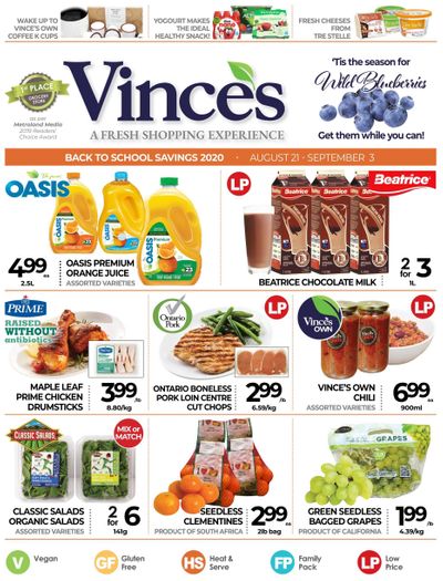Vince's Market Flyer August 21 to September 3