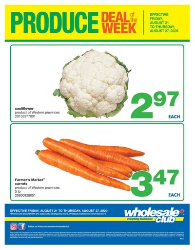 Wholesale Club (West) Produce Deal of the Week Flyer August 21 to 27