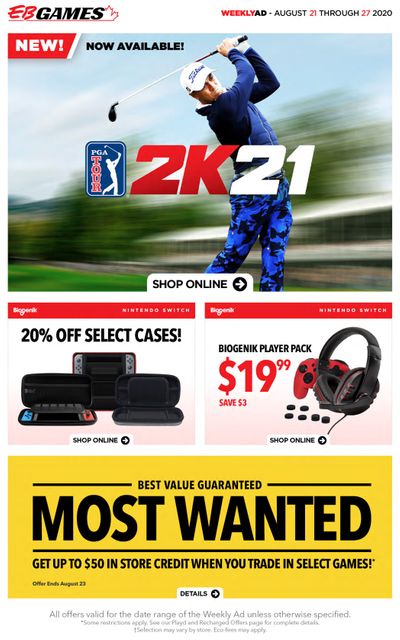 EB Games Flyer August 21 to 27