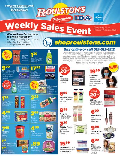 Roulston's Pharmacy Flyer August 21 to 27
