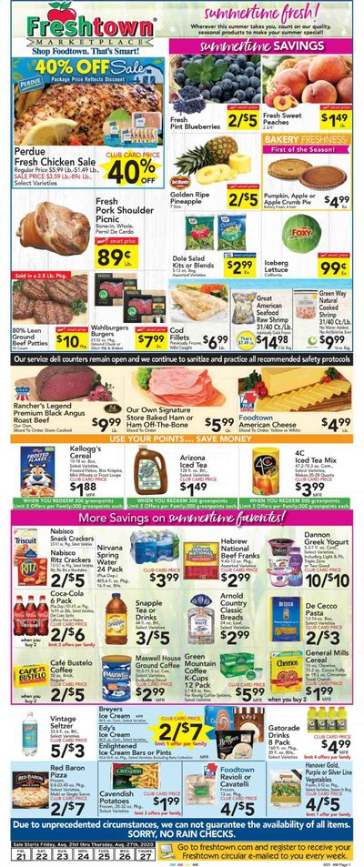 Foodtown Weekly Ad August 21 to August 27