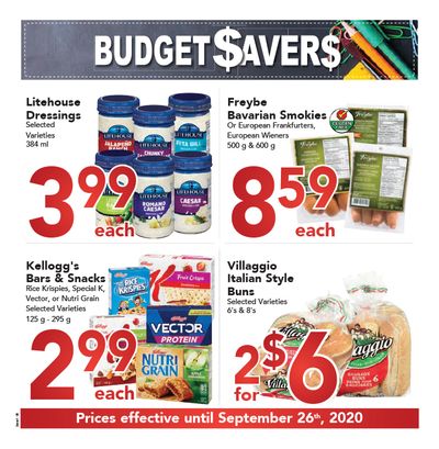 Buy-Low Foods Budget Savers Flyer August 23 to September 26