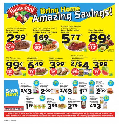 Hannaford (MA) Weekly Ad August 23 to August 29
