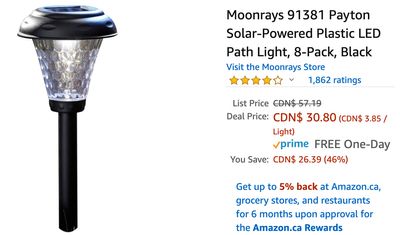 Amazon Canada Deals: Save 46% on Payton Solar-Powered Plastic LED Path Light + 41% on Echo Show 8 – HD 8″ Smart Display + More Offers