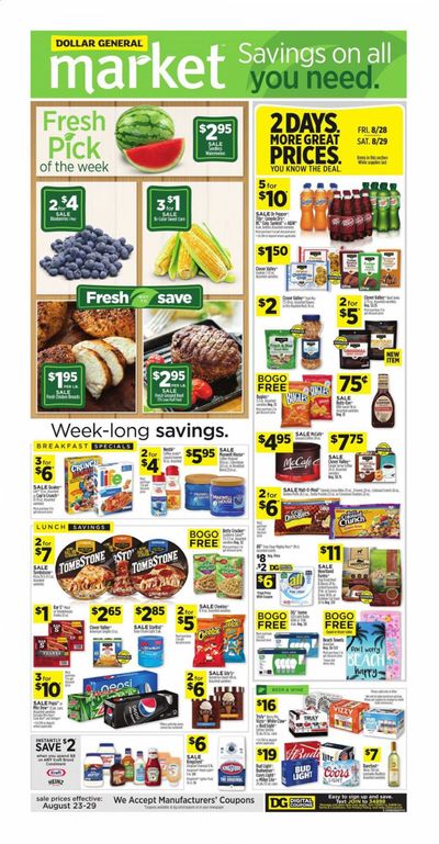 Dollar General (OH) Weekly Ad August 23 to August 29