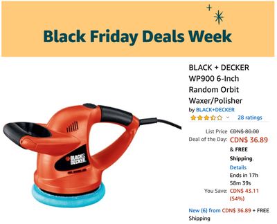 Amazon Canada Black Friday Deals Week: Today, Save up to 54% off Black and Decker Tools