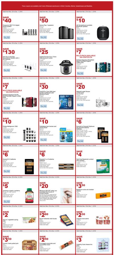 Costco (BC, AB, SK and MB) Weekly Savings November 25 to December 1