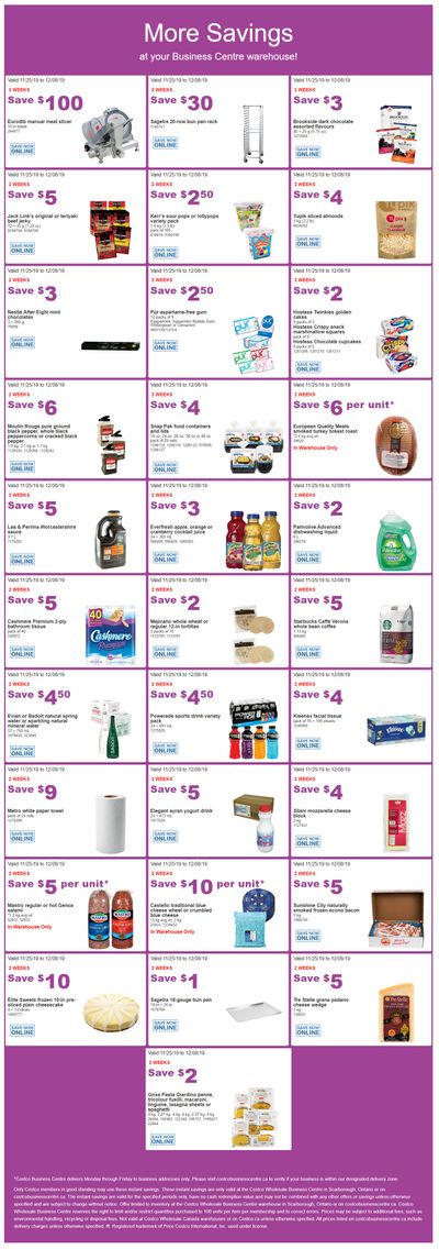 Costco Business Centre (Scarborough, ON) Instant Savings Flyer November 25 to December 8