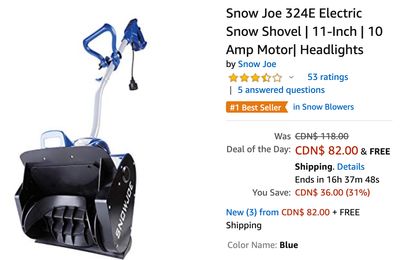 Amazon Canada Black Friday Deals Week: Today, Save 31% on Snow Joe Electric Snow Shovel + 43% Off Brio Toys + More Deals