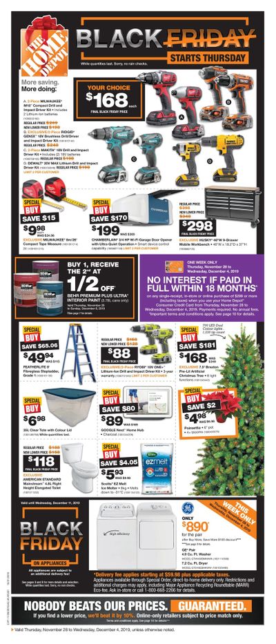 Home Depot (BC) Black Friday Flyer November 28 to December 4, 2019