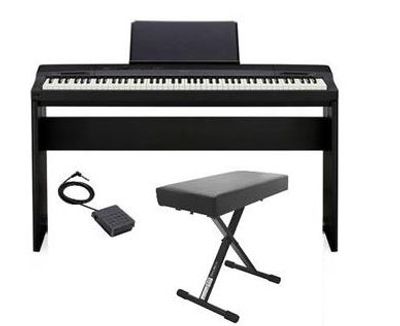 Casio PX160BK Privia 88 Note Weighted Keys Hammer Action Digital Piano w Stand, Bench 3 Pedal Board (PKG48581) For $699.00 At Visions Electronics Canada