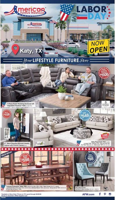 American Furniture Warehouse (TX) Weekly Ad August 23 to August 29