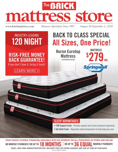 The Brick Mattress Store Flyer August 24 to September 2