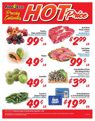 Food 4 Less (CA) Weekly Ad August 26 to September 1