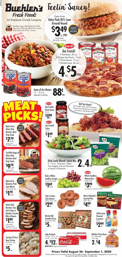 Buehler's Weekly Ad August 26 to September 1