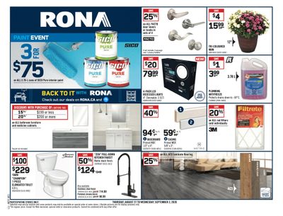 Rona (West) Flyer August 27 to September 2