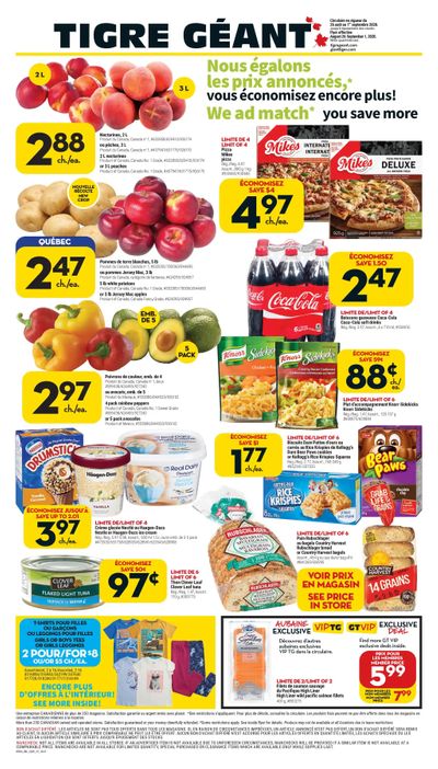 Tigre Géant Flyer August 26 to September 1