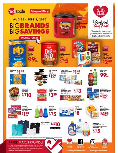 The Bargain Shop and Red Apple Stores Flyer August 26 to September 1