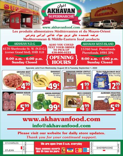Akhavan Supermarche Flyer August 26 to September 1