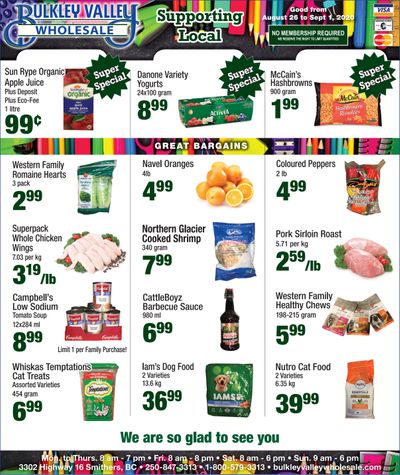 Bulkley Valley Wholesale Flyer August 26 to September 1