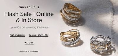 Hudson’s Bay Canada Flash Sale: Today, Save up to 50% off Jewellery & Watches