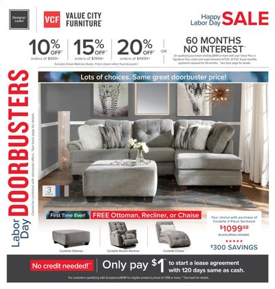 Value City Furniture Weekly Ad September 1 to September 7