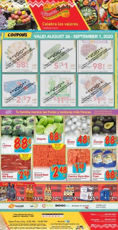 Fiesta Foods SuperMarkets Weekly Ad August 26 to September 1