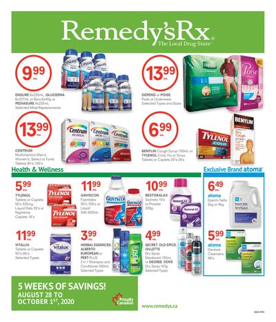 Remedy's RX Flyer August 28 to October 1
