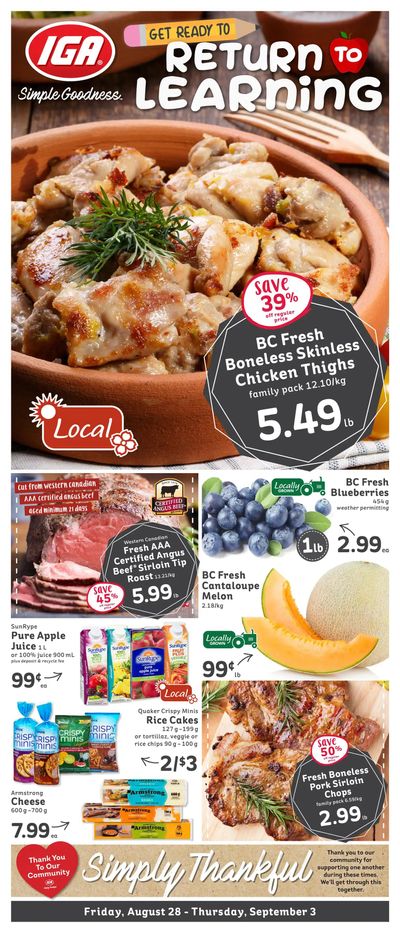 IGA (BC) Flyer August 28 to September 3 