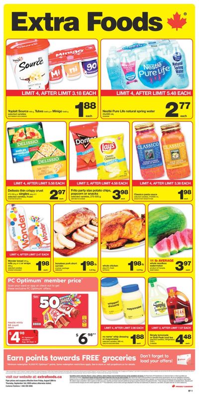 Extra Foods Flyer August 28 to September 3
