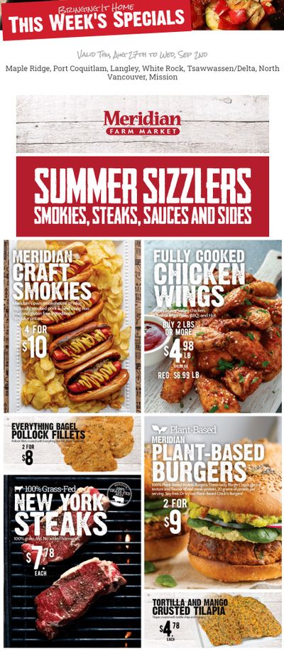 Meridian Meats and Seafood Flyer August 27 to September 2