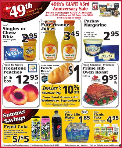 The 49th Parallel Grocery Flyer August 27 to September 2