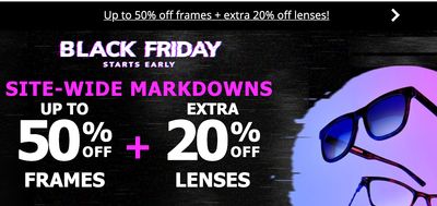 Clearly Canada Black Friday Sale Starts Early: Save Up to 50% Off Frames + 15% Off Contact Lenses + More