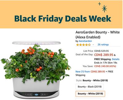 Amazon Canada Black Friday Deals Week: Today, Save 45% on AeroGarden Bounty + up to 40% off Advent Calendars + More Deals