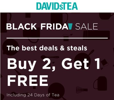 DAVIDsTEA Canada Black Friday 2019 Sale: Buy 2, Get 1 FREE Including 24 Days of Tea