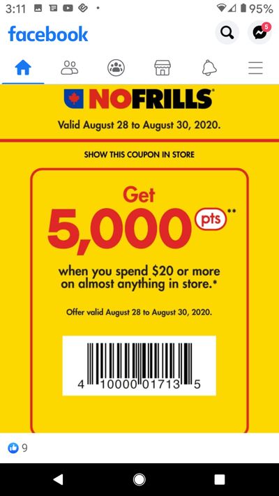No Frills Ontario: 5000 PC Optimum Points When You Spend $20