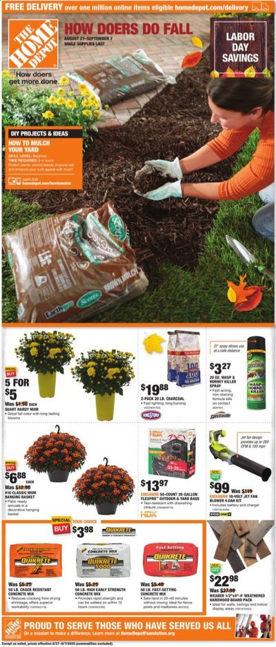The Home Depot Weekly Ad August 27 to September 7