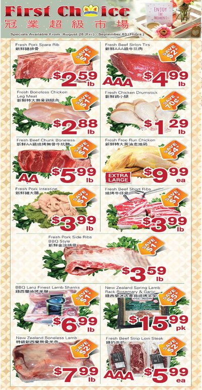 First Choice Supermarket Flyer August 28 to September 3