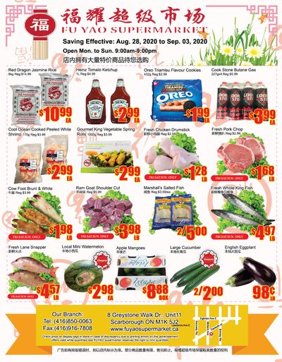 Fu Yao Supermarket Flyer August 28 to September 3