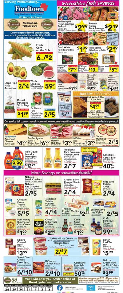 Foodtown Weekly Ad August 28 to September 3