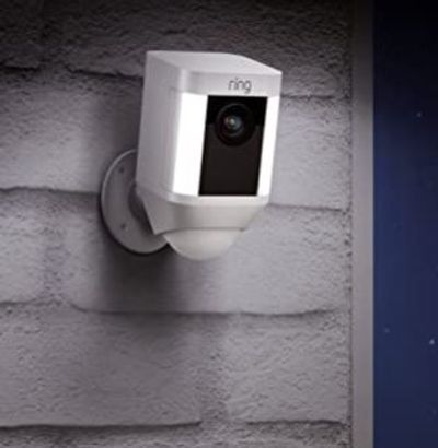 Ring Battery Spotlight Camera (White) with Echo Show 5 (Black) For $209.99 At Amazon Canada